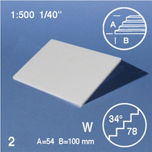 Load image into Gallery viewer, TREAD PLATES, SLOPE = 34°, M=1:500 WHITE / 1:500 / 54 x 100 MM
