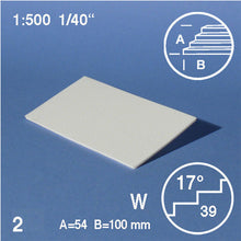 Load image into Gallery viewer, TREAD PLATES, SLOPE = 17°, M=1:500 WHITE / 1:500 / 54 x 100 MM
