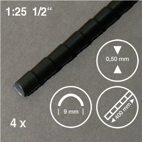 RIDGE TILE STRIPS, ROUND, M=1:25