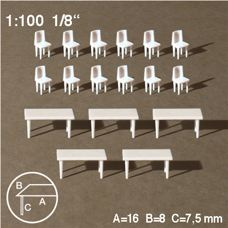 TABLES + 12 CHAIRS, M=1:100