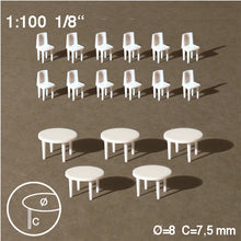 Load image into Gallery viewer, ROUND TABLES + 12 CHAIRS, M=1:100
