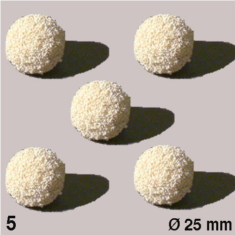 RUBBER SPONGE BALLS, D = 25 MM WHITE / N/A / D = 25 MM