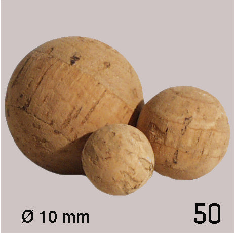 COLMATED CORK BALLS, D = 10 MM NATURAL / N/A / D = 10 MM