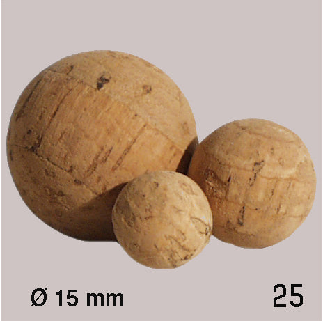 COLMATED CORK BALLS, D = 15 MM NATURAL / N/A / D = 15 MM