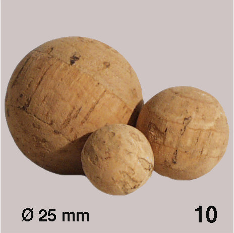COLMATED CORK BALLS, D = 25 MM NATURAL / N/A / D = 25 MM