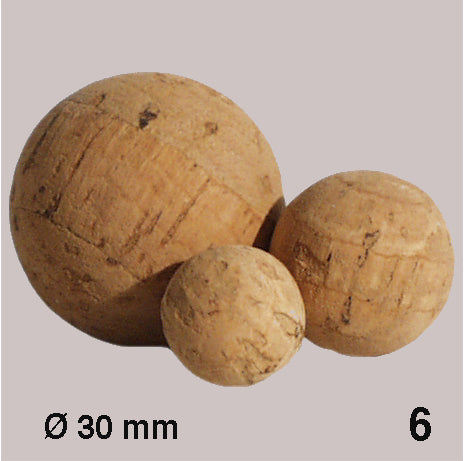 COLMATED CORK BALLS, D = 30 MM NATURAL / N/A / D = 30 MM