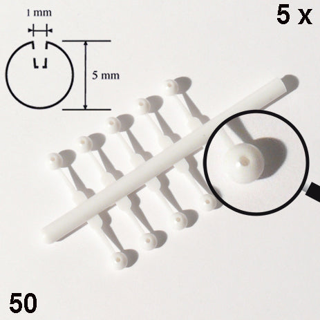 STYRENE BEADS, w/ HOLE, D = 5 MM WHITE / N/A / D = 5 MM