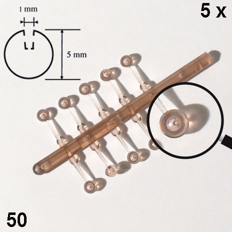 STYRENE BEADS, w/ HOLE, D = 5 MM TAUPE / N/A / D = 5 MM