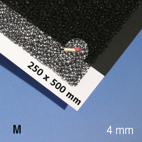 PLANT FOAM SHEET, M=20 PPI BLACK / 20 PPI / 250 x 500 x 4 MM