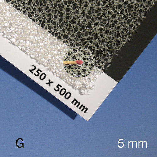 PLANT FOAM SHEET, M=10 PPI CREME / 10 PPI / 250 x 500 x 5 MM