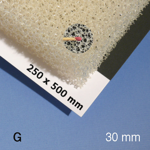 PLANT FOAM SHEET, M=10 PPI CREME / 10 PPI / 250 x 500 x 30 MM