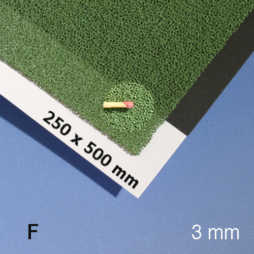 PLANT FOAM SHEET, M=30 PPI GREEN / 30 PPI / 250 x 500 x 3 MM