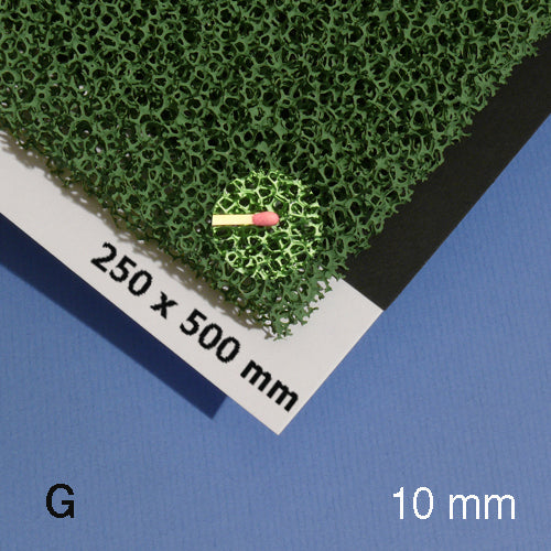 PLANT FOAM SHEET, M=10 PPI GREEN / 10 PPI / 250 x 500 x 10 MM