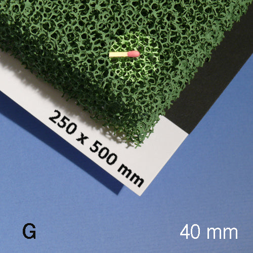 PLANT FOAM SHEET, M=10 PPI GREEN / 10 PPI / 250 x 500 x 40 MM