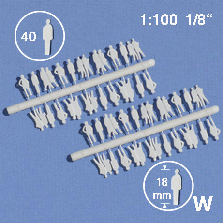 SILHOUETTE FIGURES, M=1:100 WHITE / 1:100 / H = 18 MM