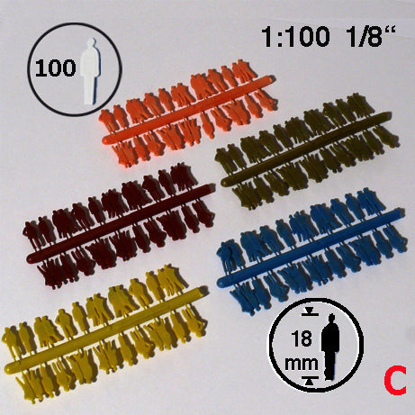 SILHOUETTE FIGURES, M=1:100 MULTI-COLOUR / 1:100 / H = 18 MM