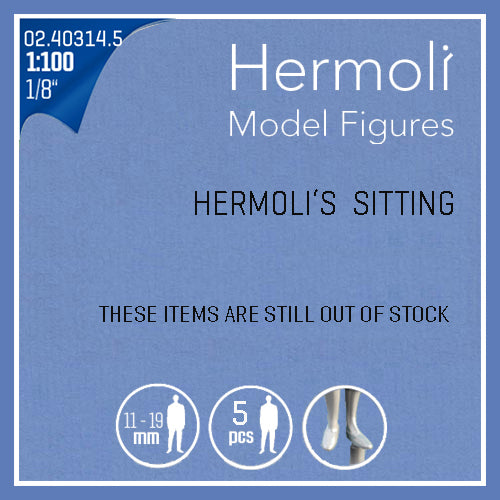 HERMOLI SITTING FIGURES, M=1:100 HAND-PAINTED / 1:100 / H = 18 MM
