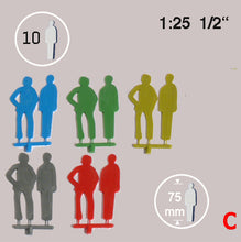 Load image into Gallery viewer, SILHOUETTE FIGURES, M=1:25 MULTI-COLOUR / 1:25 / H = 75 MM
