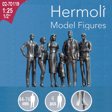 HERMOLI STANDING FIGURES, M=1:25 BLACK / 1:25 / H = 75 MM