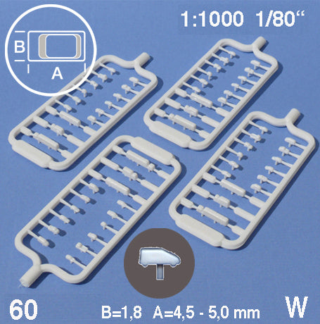 VEHICLES, ASSORTED, M=1:1000 WHITE / 1:1000 / L = 4.5-5.5 MM