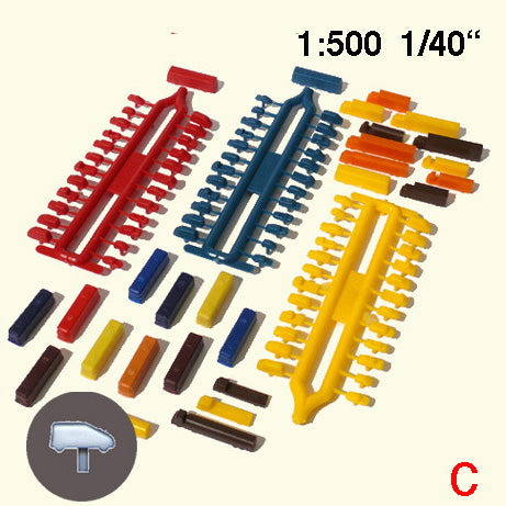 CARS & TRUCKS, ASSORTED, M=1:500 MULTI-COLOUR / 1:500 / L = 6-31 MM