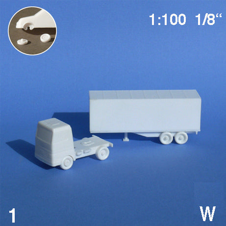 CONTAINER TRUCK, M=1:100 WHITE / 1:100 / L = 120 MM