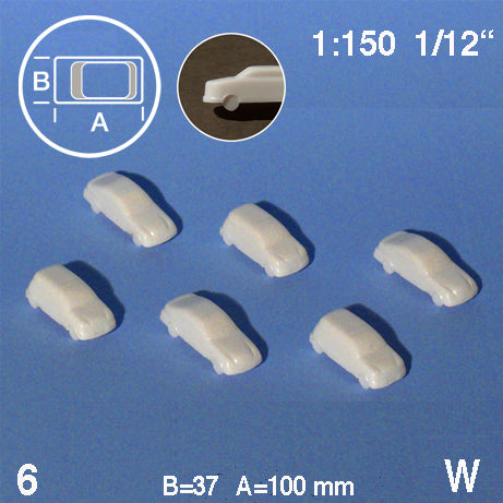 CARS, 2 TYPES, M=1:150 WHITE / 1:150 / L = 27-32 MM