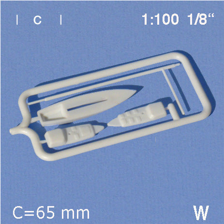 SAIL BOAT, w/o SAIL CLOTH, M=N/A WHITE / N/A / L = 65 MM