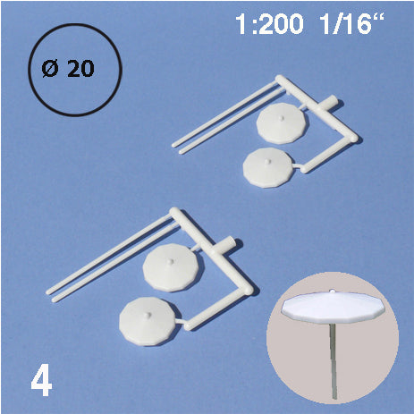PARASOLS, M=1:100 WHITE / 1:100 / D = 20 MM