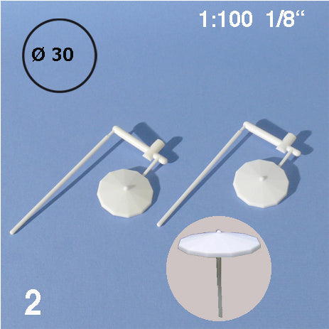 PARASOLS, M=1:87 WHITE / 1:87 / D = 30 MM