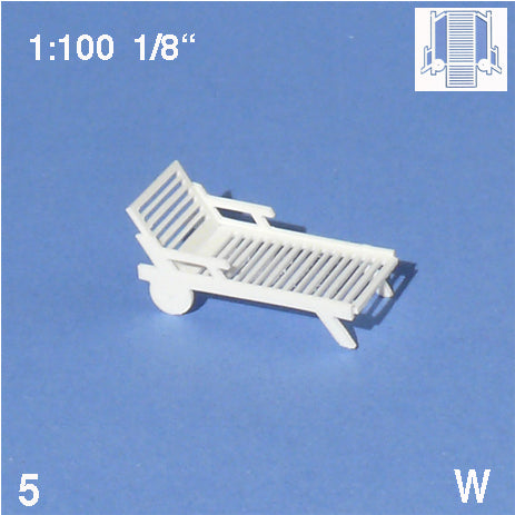 DECK CHAIRS, CNC-DRILLED, M=1:100 WHITE / 1:100 / N/A
