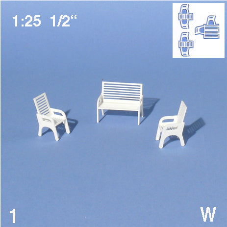 GARDEN FURNITURE SET, M=1:25 WHITE / 1:25 / N/A