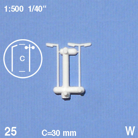 STREET LIGHTS, M=1:500 WHITE / 1:500 / H = 25 MM