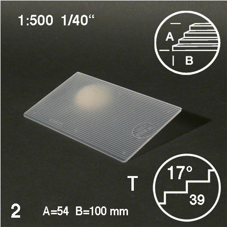TREAD PLATES, SLOPE = 17°, M=1:500 CLEAR / 1:500 / 54 x 100 MM