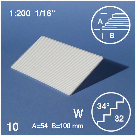 TREAD PLATES, SLOPE = 34°, M=1:200 WHITE / 1:200 / 54 x 100 MM