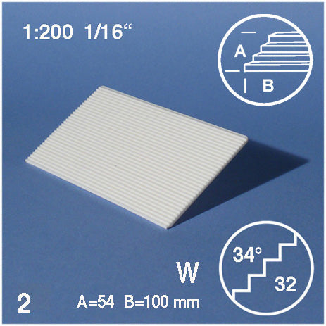 TREAD PLATES, SLOPE = 34°, M=1:200 WHITE / 1:200 / 54 x 100 MM