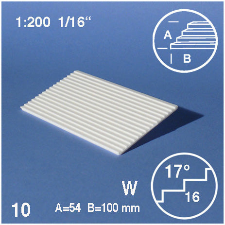 TREAD PLATES, SLOPE = 17°, M=1:200 WHITE / 1:200 / 54 x 100 MM