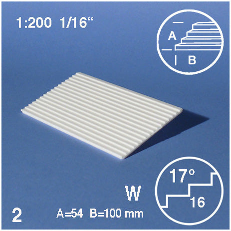 TREAD PLATES, SLOPE = 17°, M=1:200 WHITE / 1:200 / 54 x 100 MM