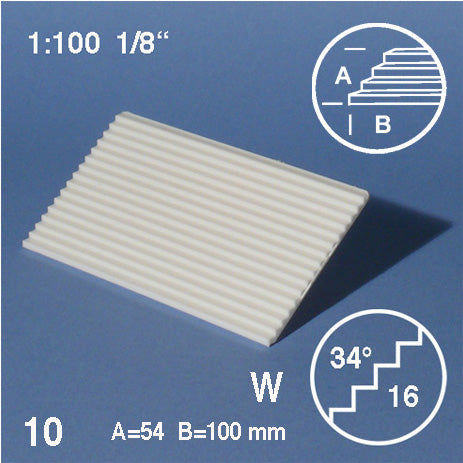 TREAD PLATES, SLOPE = 34°, M=1:100 WHITE / 1:100 / 54 x 100 MM
