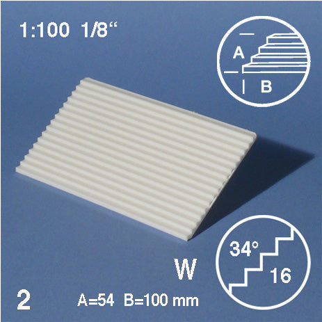 TREAD PLATES, SLOPE = 34°, M=1:100 WHITE / 1:100 / 54 x 100 MM