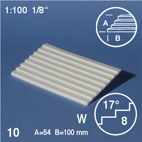 TREAD PLATES, SLOPE = 17°, M=1:100 WHITE / 1:100 / 54 x 100 MM