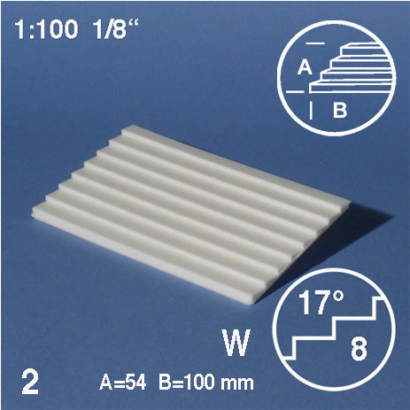 TREAD PLATES, SLOPE = 17°, M=1:100 WHITE / 1:100 / 54 x 100 MM