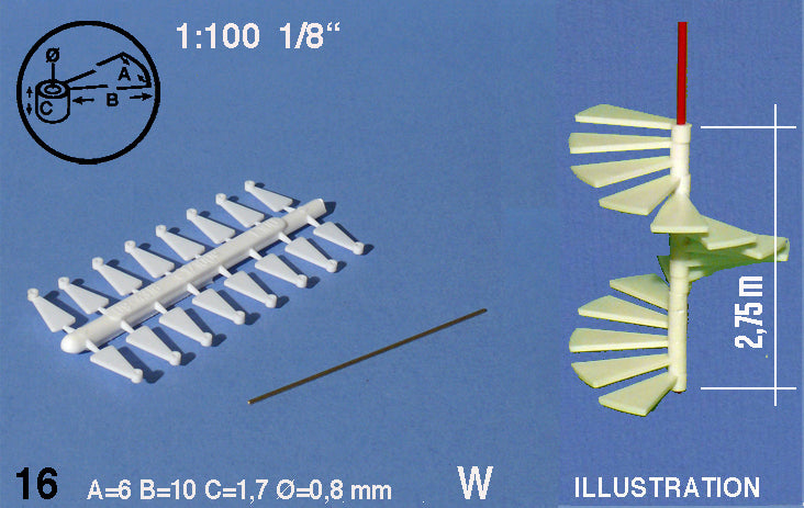 STEPS, SPIRAL STAIRCASE, M=1:100 WHITE / 1:100 / N/A