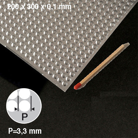 ALU STUDDED PLATE, H = 3,3 MM ALU / N/A / 290 x 390 x 0.5 MM