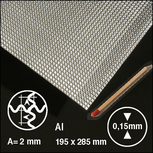 CROSS-CORRUGATED METAL, L = 2,0 MM ALU / N/A / 200 x 295 x 0.5 MM