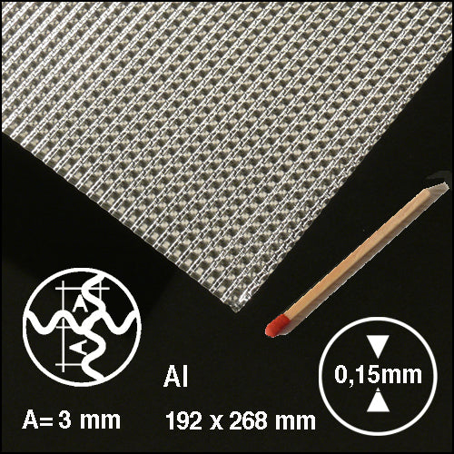 CROSS-CORRUGATED METAL, L = 3,0 MM ALU / N/A / 200 x 295 x 0.5 MM