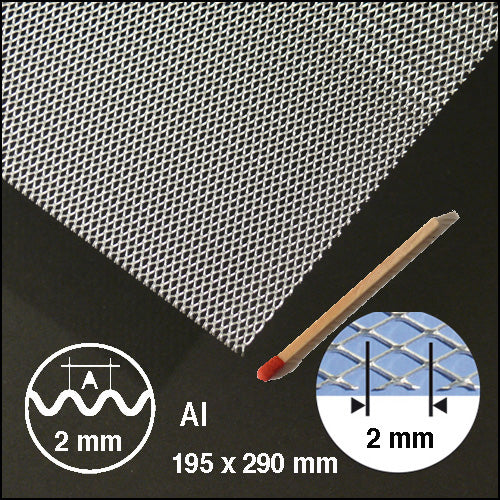 EXPANDED CORRUGATED METAL, L = 2,0 MM ALU / N/A / 200 x 295 x 0.5 MM