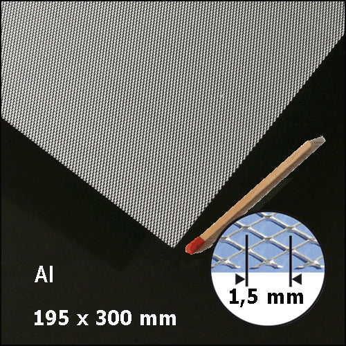 EXPANDED METAL SHEET, H = 1,5 MM ALU / N/A / 195 x 300 MM