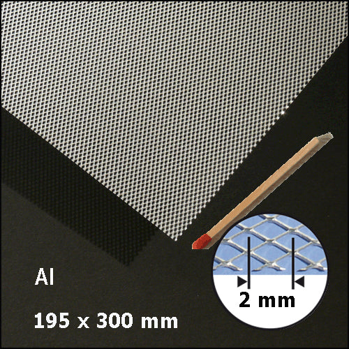 EXPANDED METAL SHEET, H = 2,0 MM ALU / N/A / 195 x 300 MM