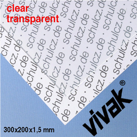 PET-G SHEET, CLEAR, D = 1,5 MM CLEAR / N/A / 200 x 300 MM